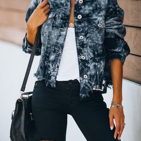 FINAL PRICE DROP Ink Drop Hand Dip Dyed Jacket - Picture 5 of 10